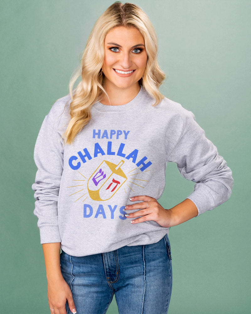 Happy Challah Days Crewneck Sweatshirt - Femfetti