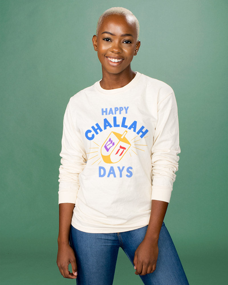 Happy Challah Days Long Sleeve Tee - Femfetti