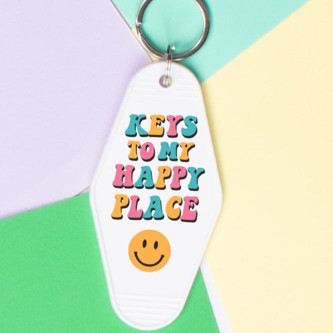 Keys to my Happy Place Motel Keychain