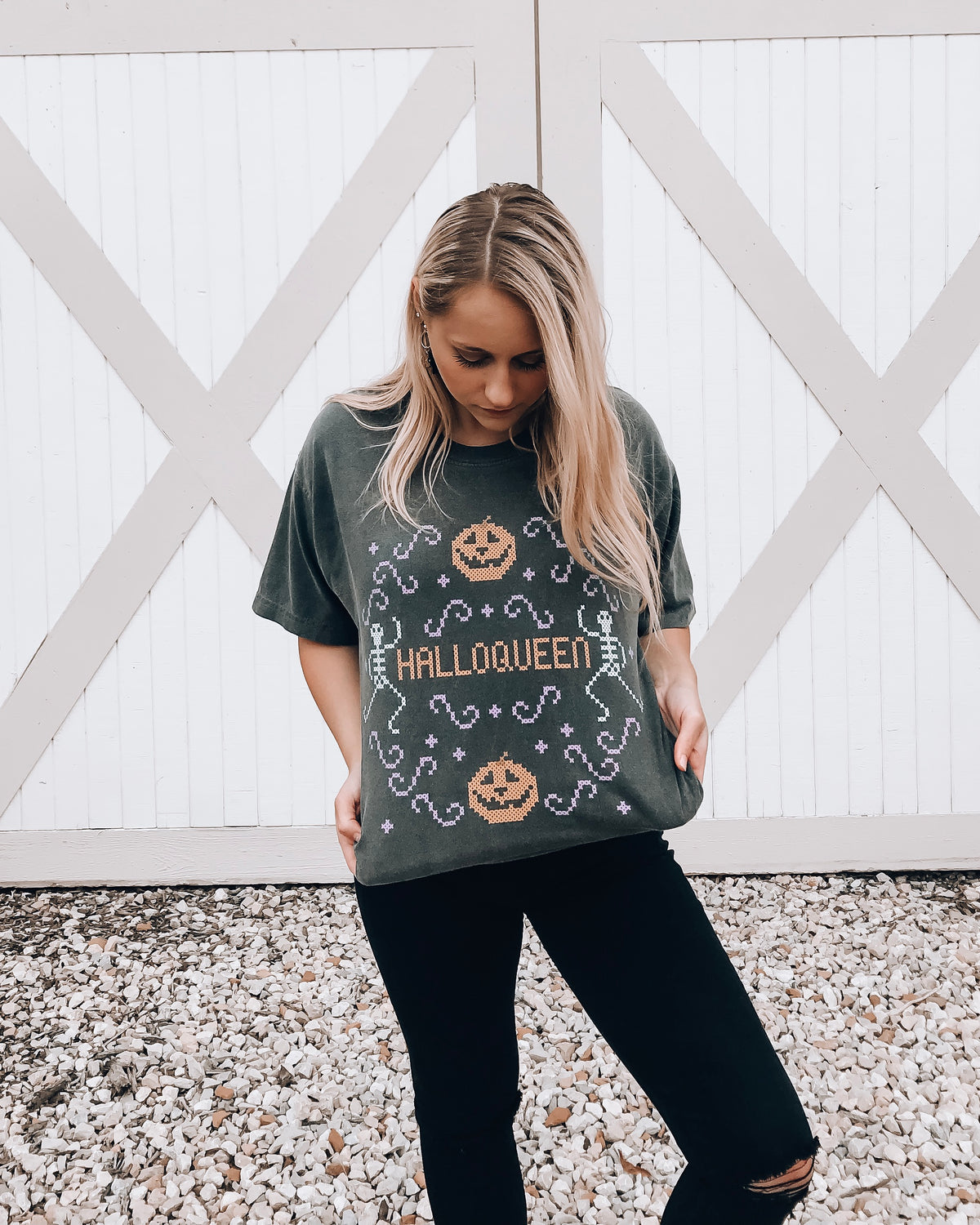 Halloqueen Cross-Stitch Shirt