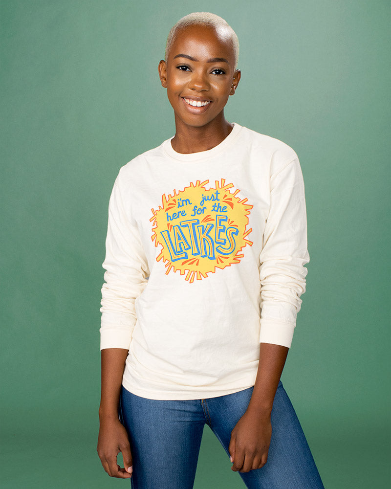 Just Here For The Latkes Long Sleeve Tee - Femfetti