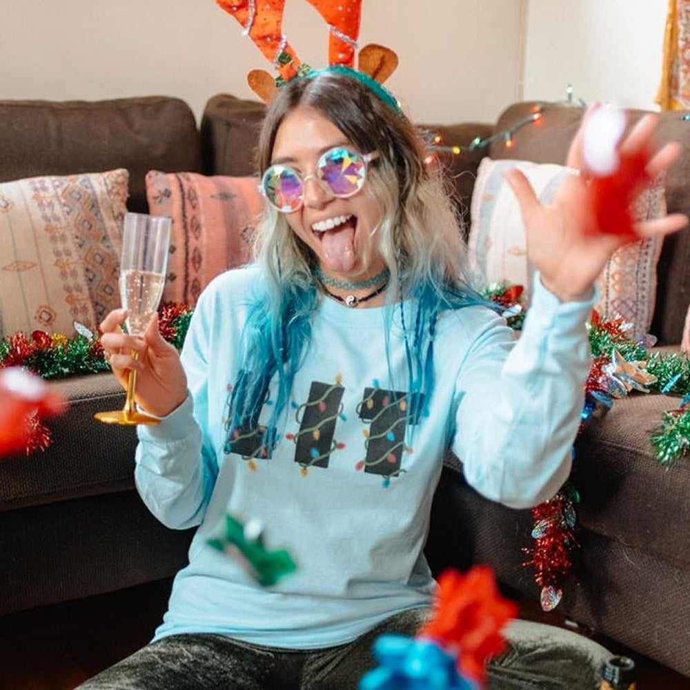 Christmas Lit Long Sleeve Tee - Femfetti