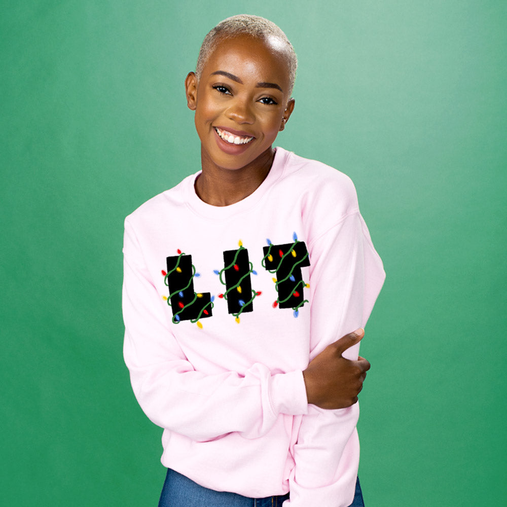 Christmas Lit Crewneck Sweatshirt - Femfetti
