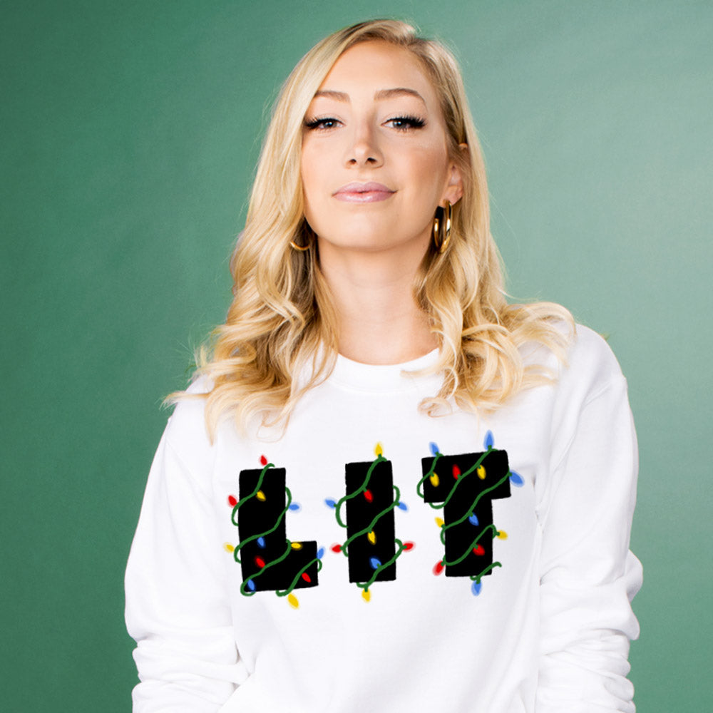 Christmas Lit Crewneck Sweatshirt - Femfetti