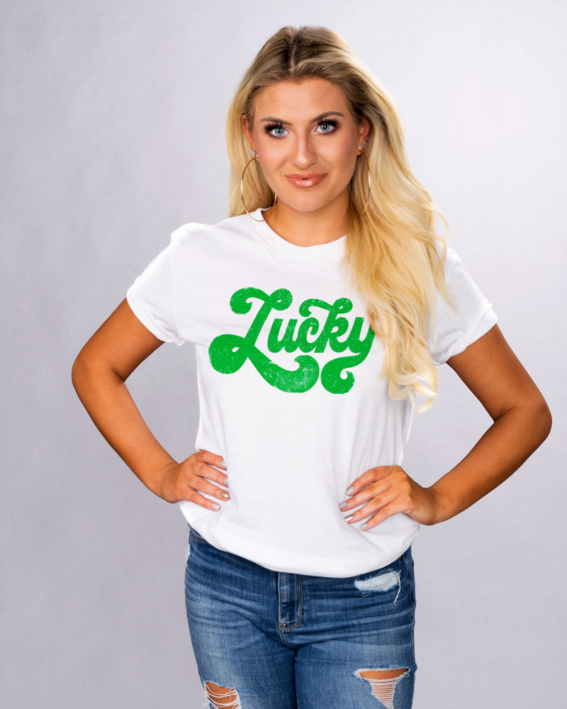 Vintage Lucky Shirt - St. Patrick's Day Tee, Lucky Script, Green Beer, St  Pattys Day t shirt, St Patricks Day tops, Trendy St Paddys shirt, Vintage  St Patricks Day tshirt - Femfetti