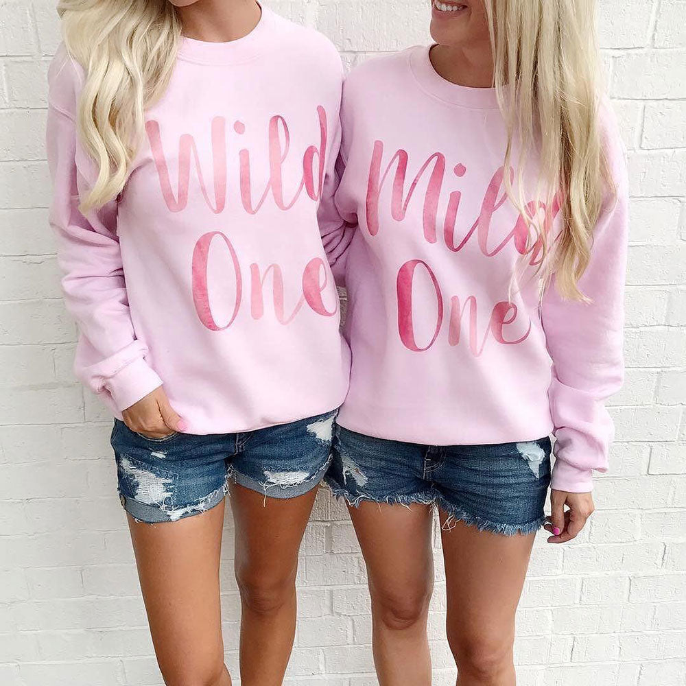Mild One Wild One Watercolor Duo Sweatshirt Set Femfetti