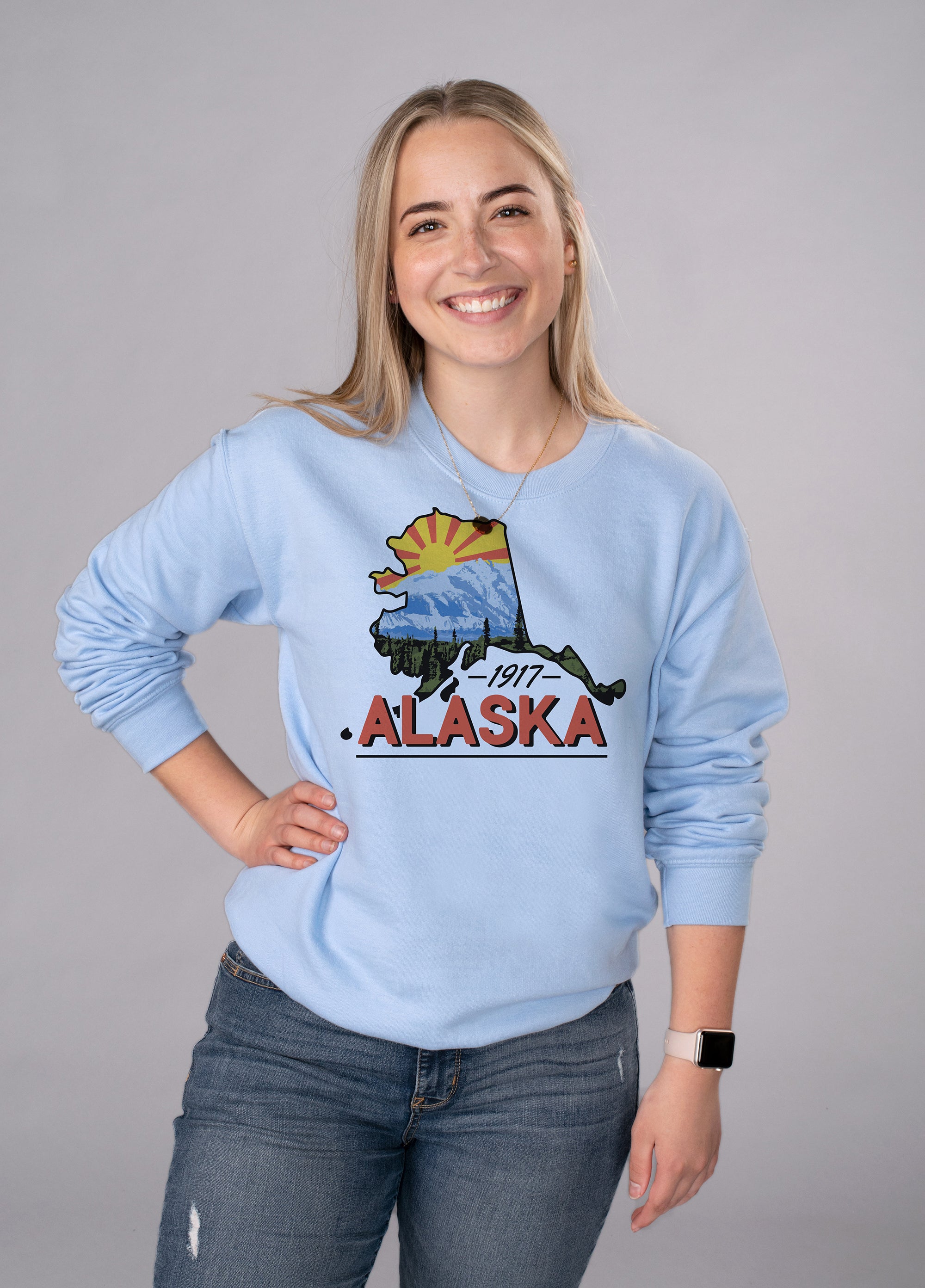 Alaska Sweatshirt, Alaska Classic Crewneck Sweatshirt