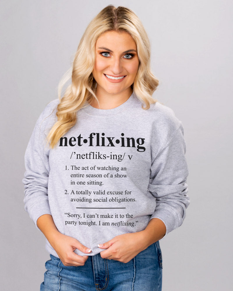Netflixing Crewneck Sweatshirt - Femfetti