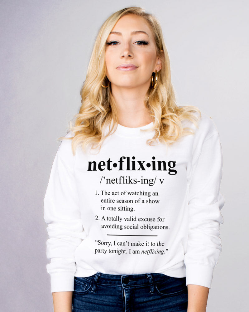 Netflixing Crewneck Sweatshirt - Femfetti