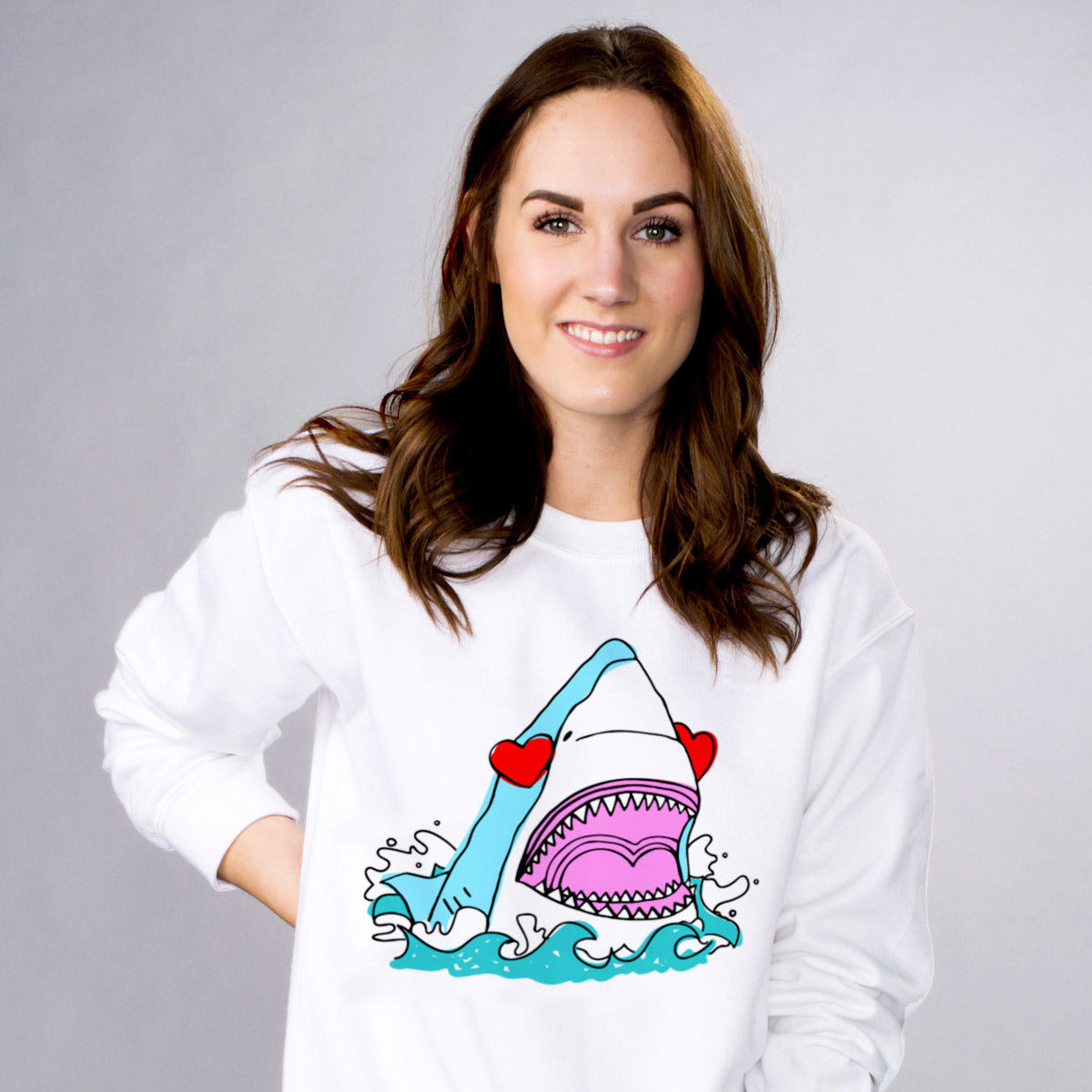 Love Shark Heart Sweatshirt - Femfetti
