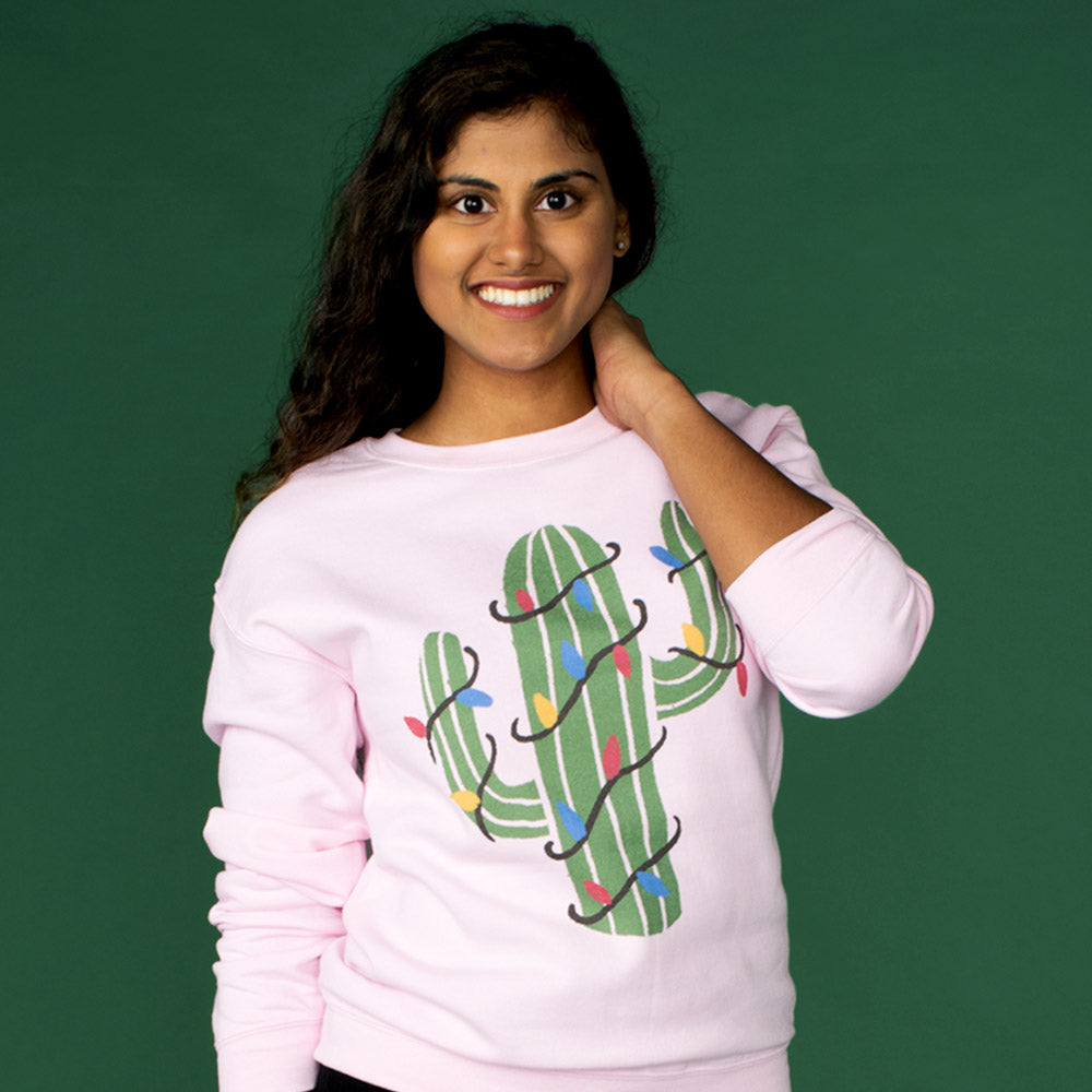 Christmas Cactus Crewneck Sweatshirt - Femfetti