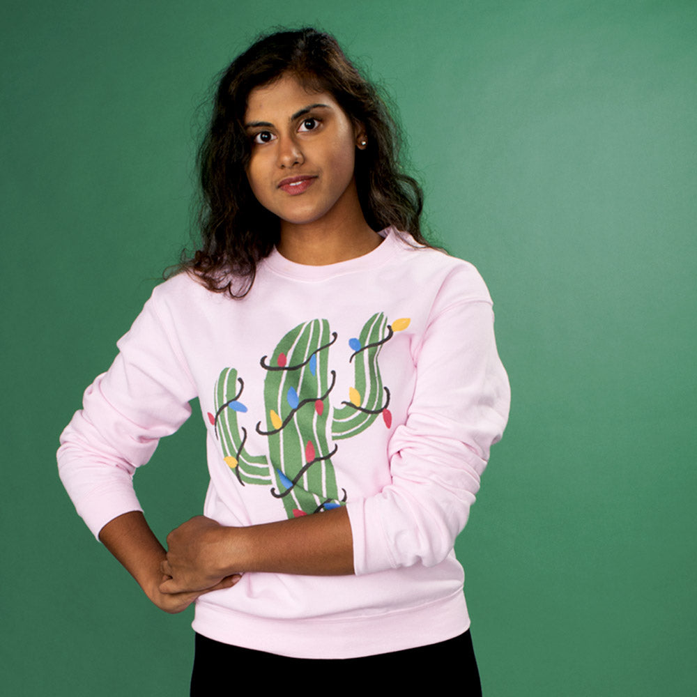 Christmas Cactus Crewneck Sweatshirt - Femfetti