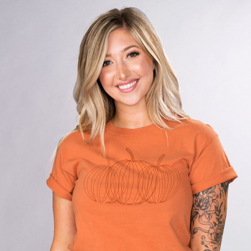 Pumpkin Line Drawing Shirt - Femfetti