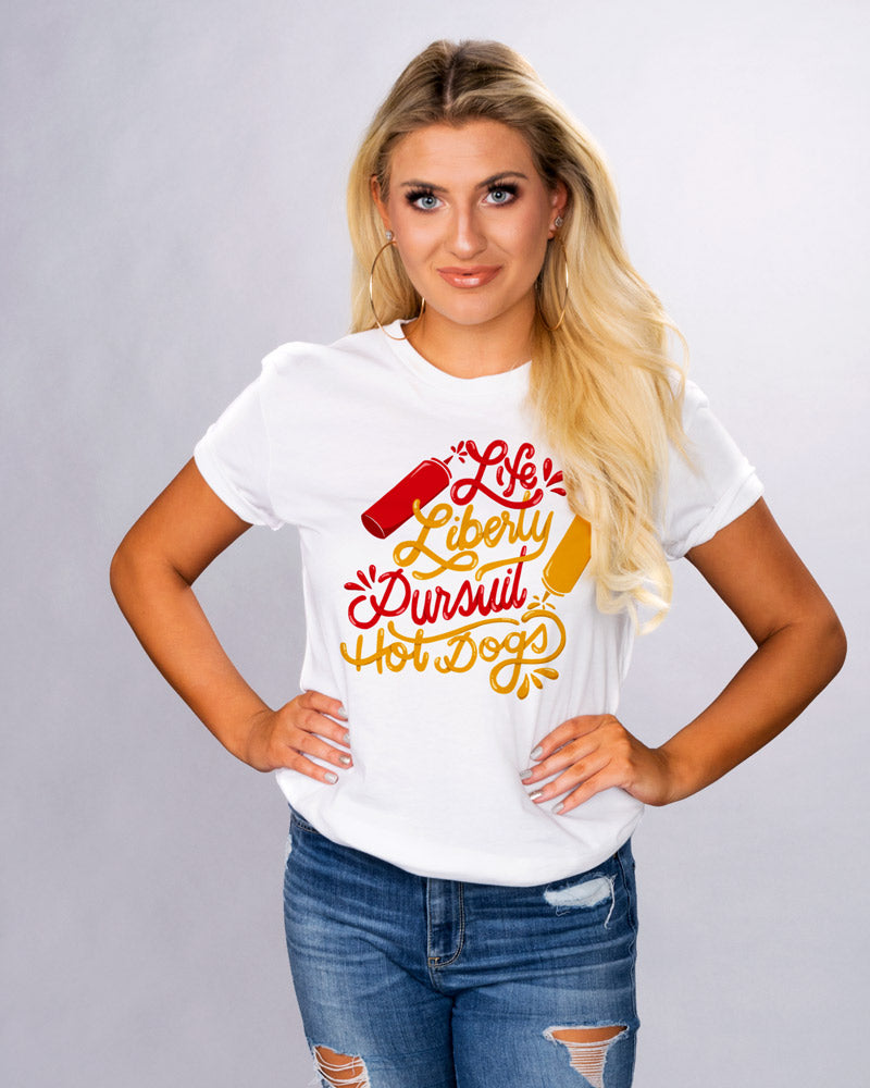 Life Liberty And Hot Dogs Shirt - Femfetti