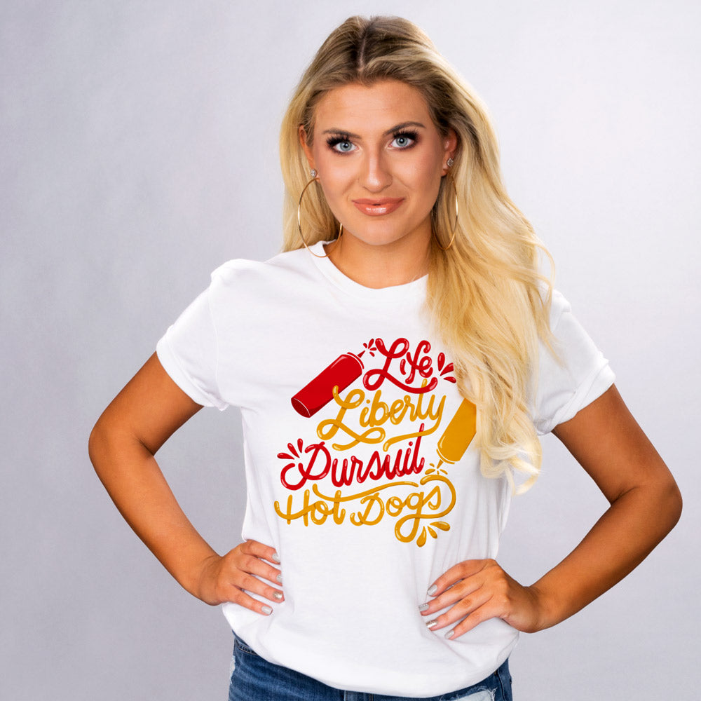 Life Liberty And Hot Dogs Shirt - Femfetti