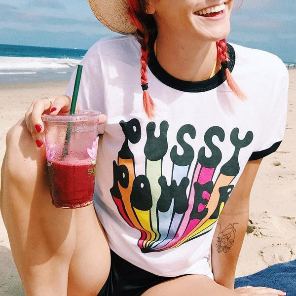 Pussy Power Ringer Tee