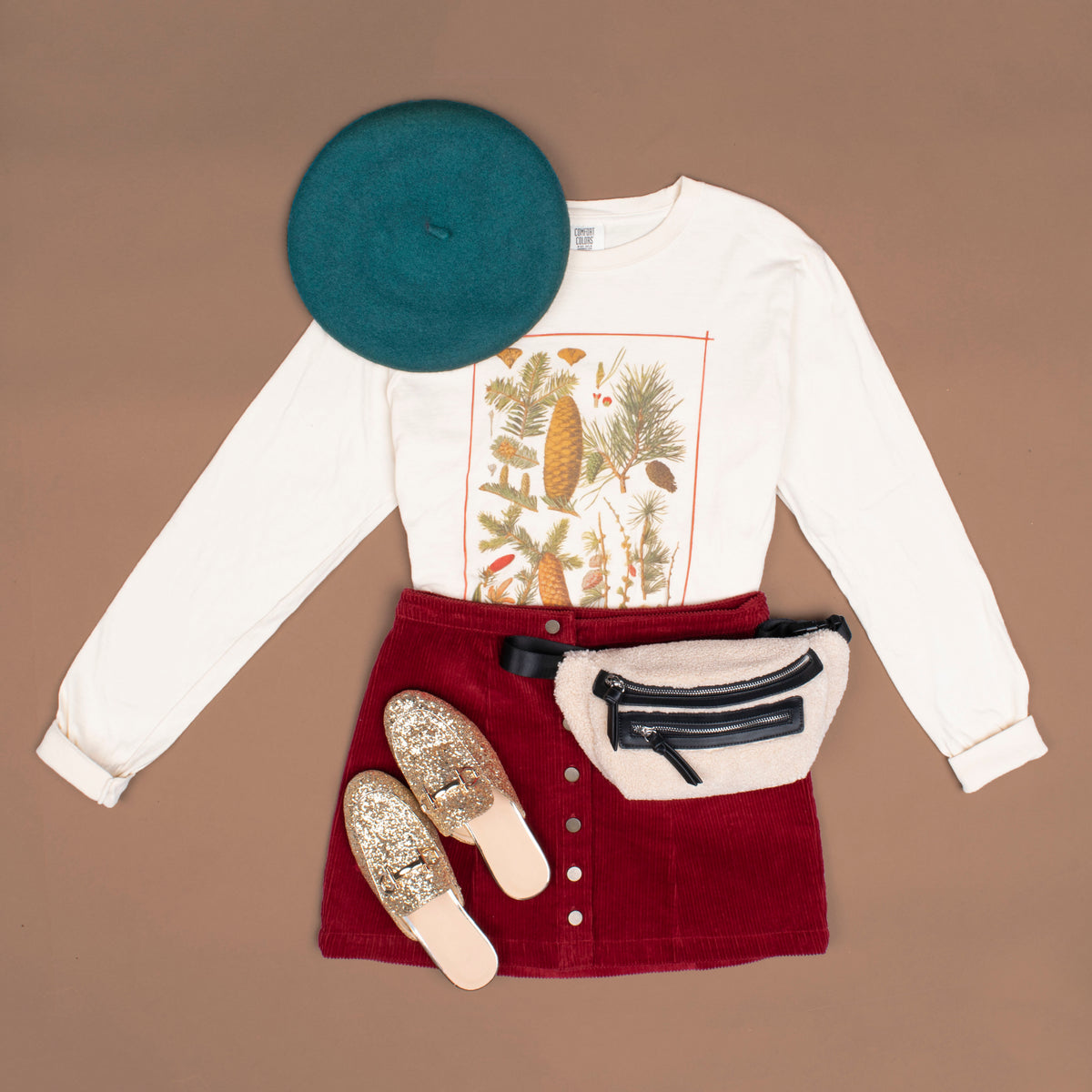 Vintage Pine Tree Chart Long Sleeve - Femfetti