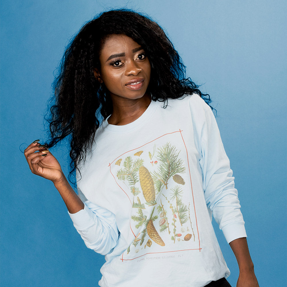 Vintage Pine Tree Chart Long Sleeve - Femfetti