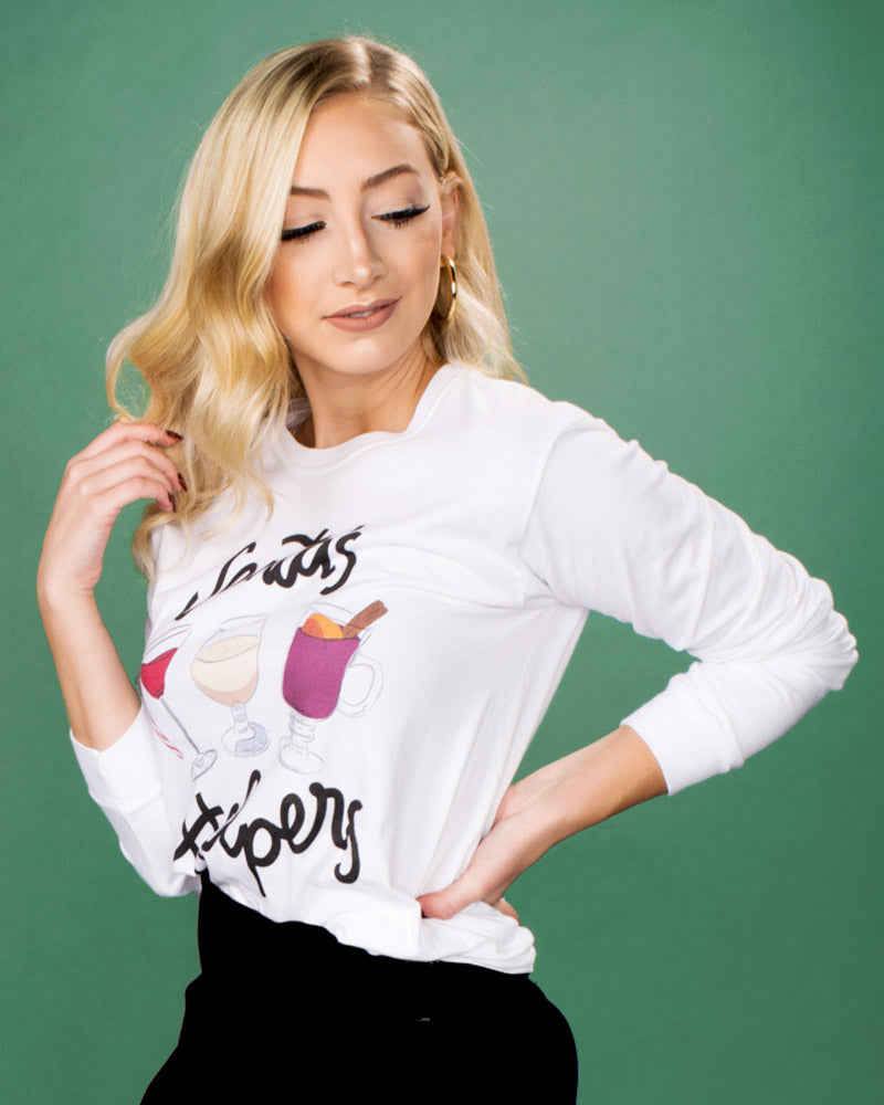 Santa&#39;s Cocktail Helpers Long Sleeve - Femfetti