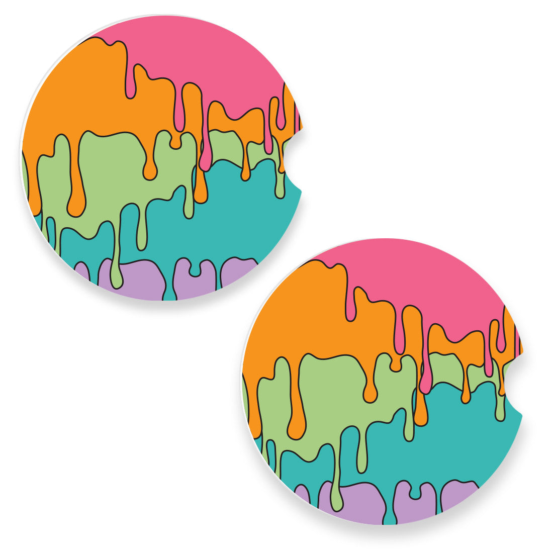 Melty Rainbow Car Coasters