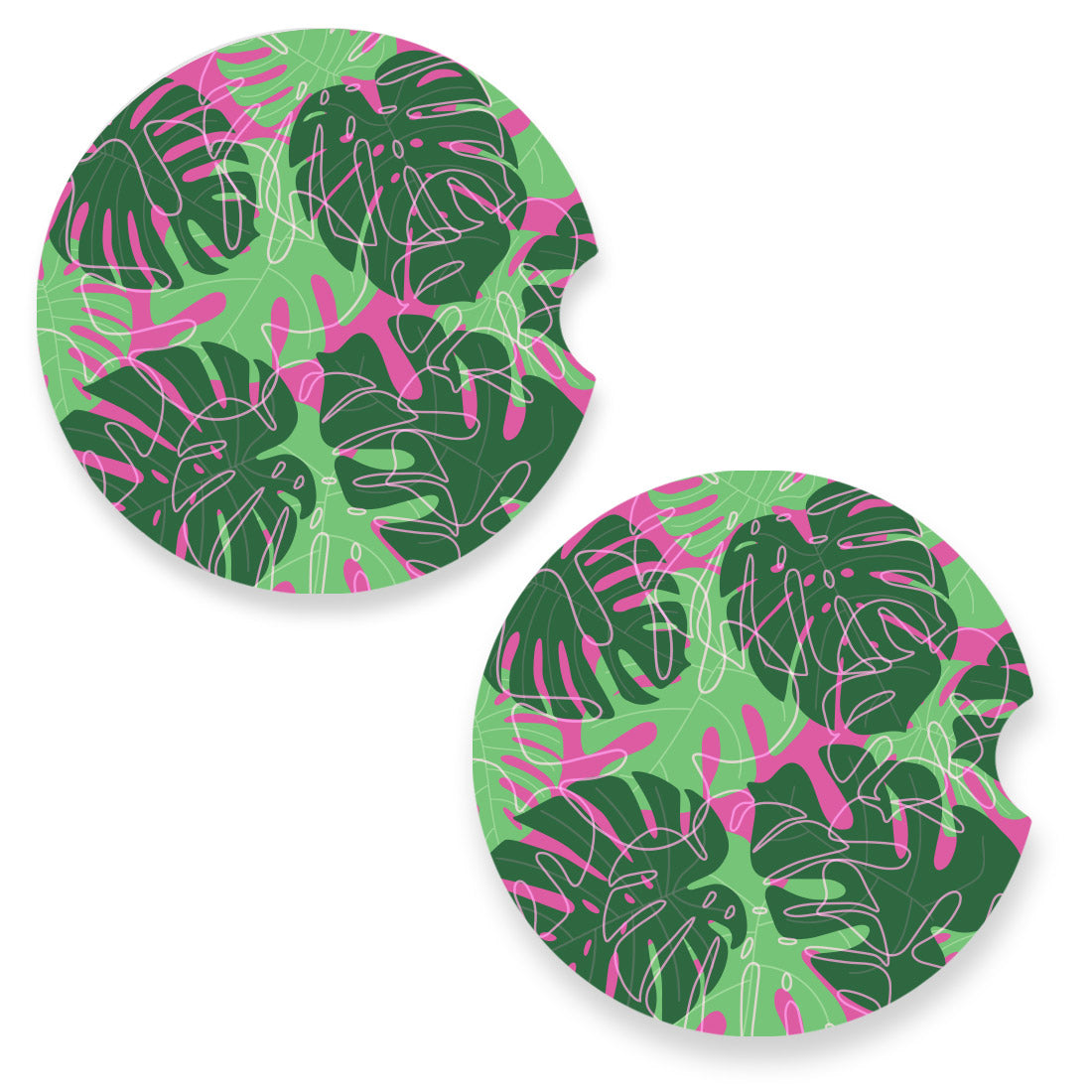 Monstera Leaves Car Coaster