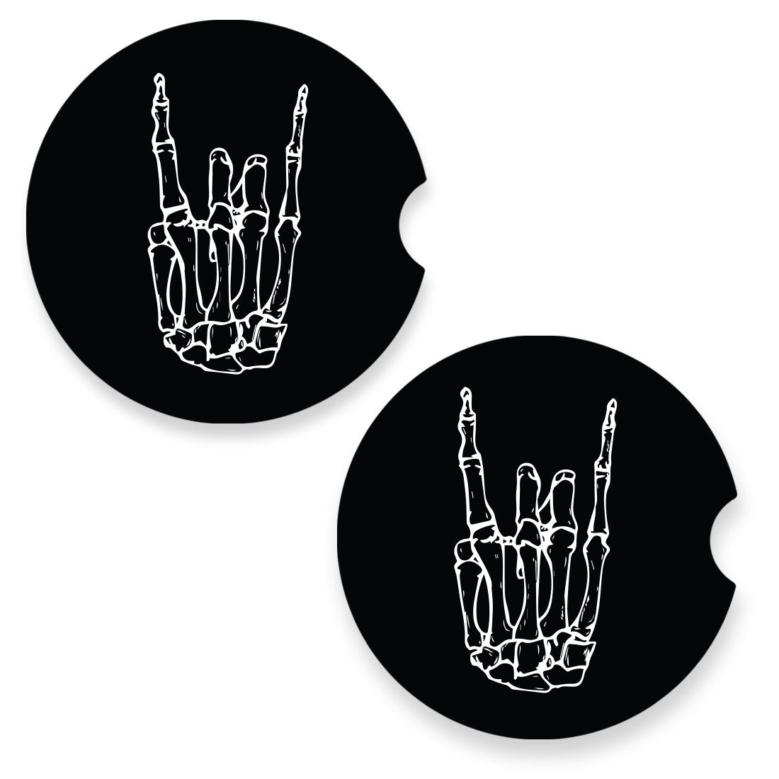 Skeleton Rock Hand Car Coaster