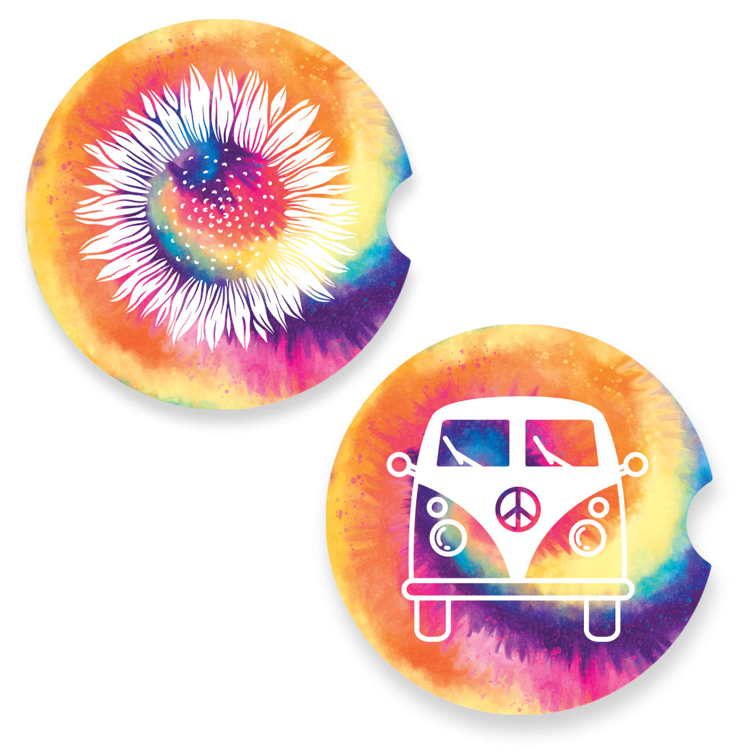 Tie Dye Van Car Coaster