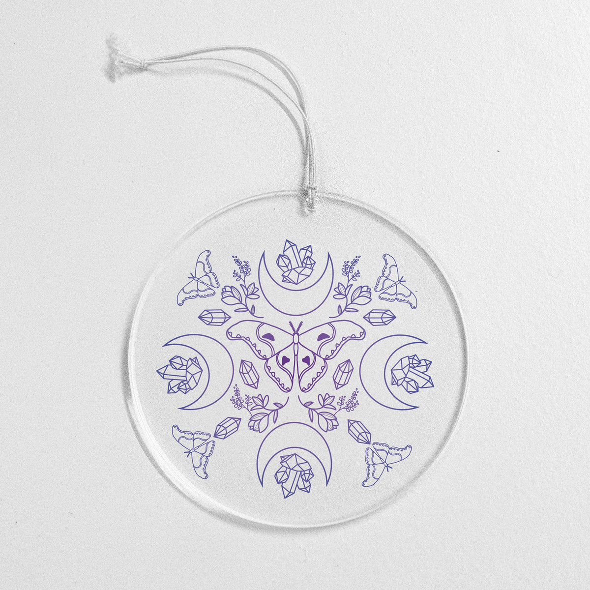 Lunar Moth Rearview Mirror Hang