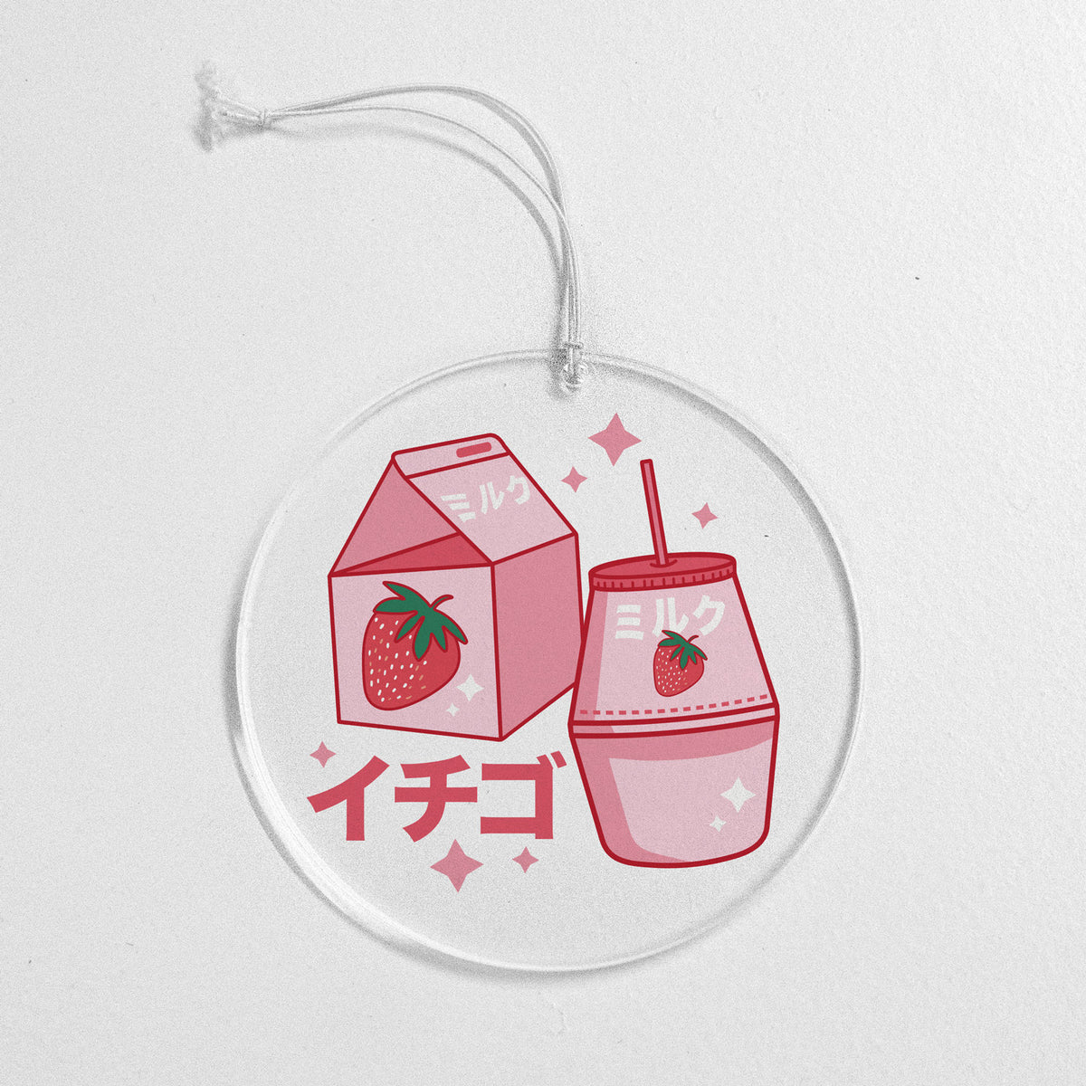 Strawberry Milk Rearview Mirror Hang