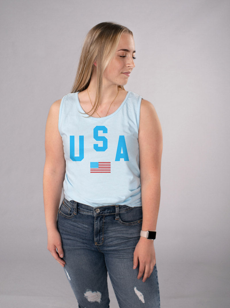 USA Flag Unisex Tank Top