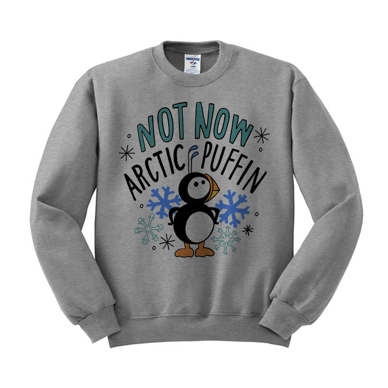 Not Now Arctic Puffin Crewneck Sweatshirt - Femfetti