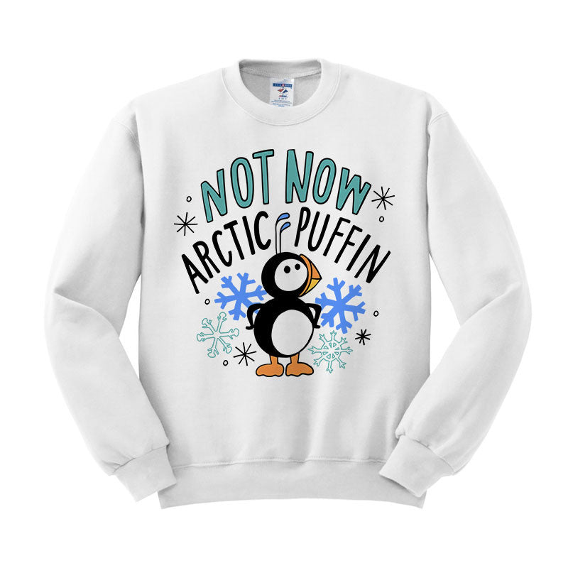 Not Now Arctic Puffin Crewneck Sweatshirt - Femfetti