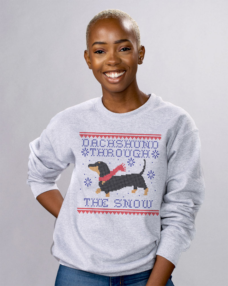 Dachshund Through The Snow Crewneck Sweatshirt Femfetti
