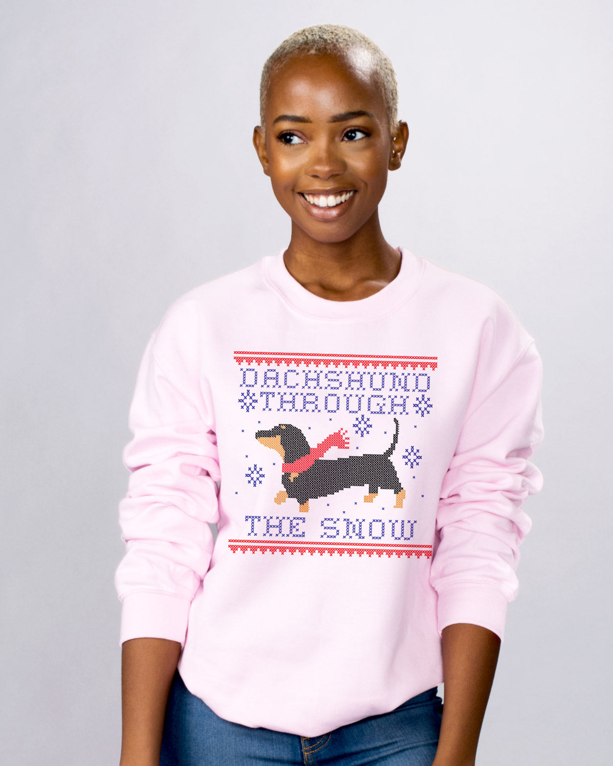 Dachshund through the 2025 snow christmas sweater