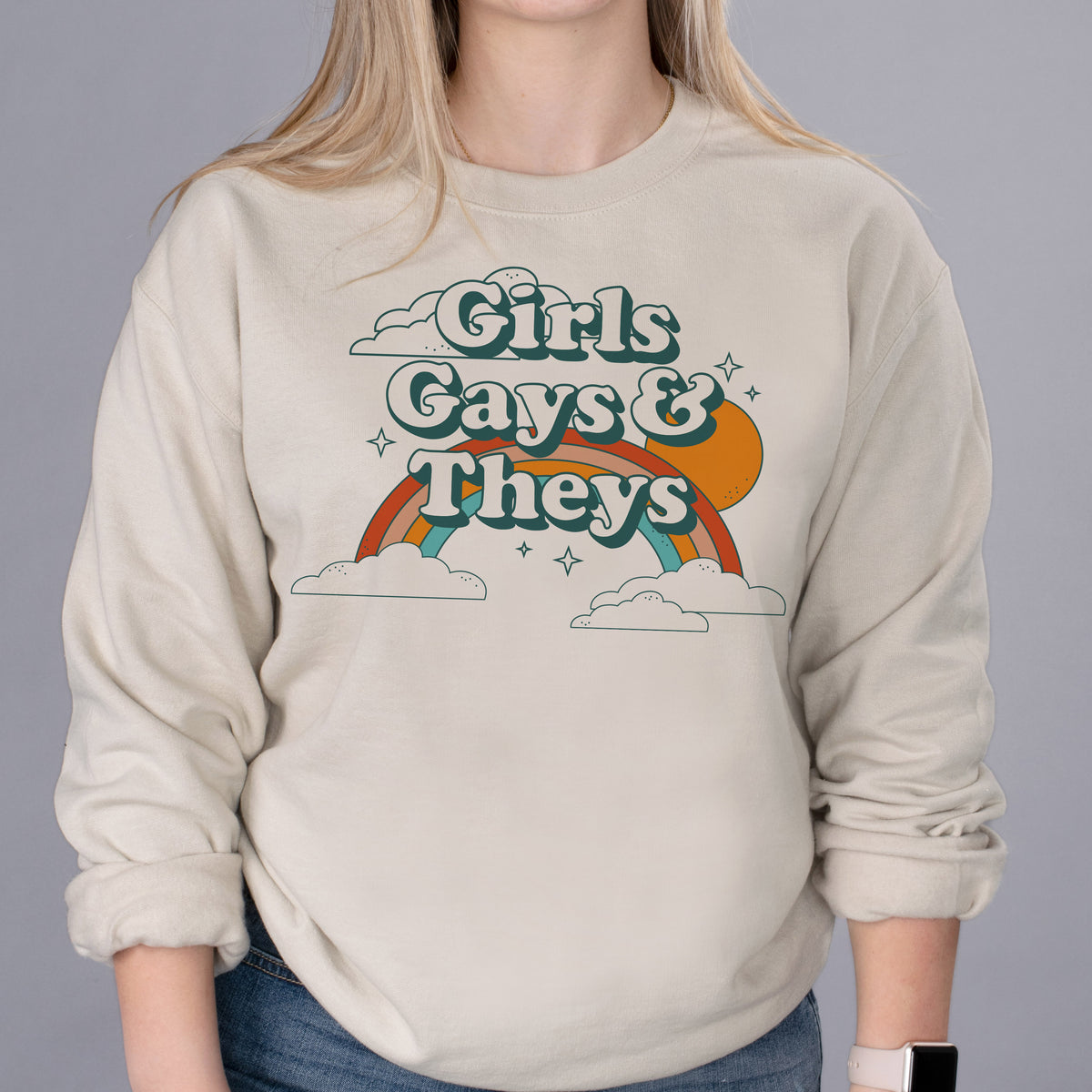 Girls Gays and Theys Crewneck Sweatshirt