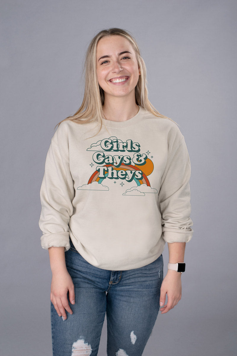 Girls Gays and Theys Crewneck Sweatshirt
