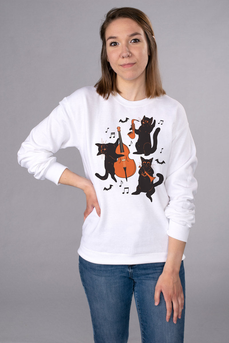 Musical Halloween Cats Sweatshirt