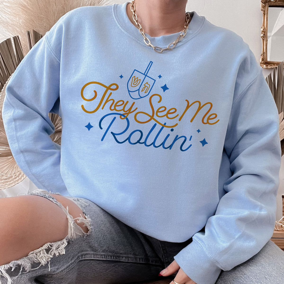 Dreidel Rollin&#39; Crewneck Sweatshirt