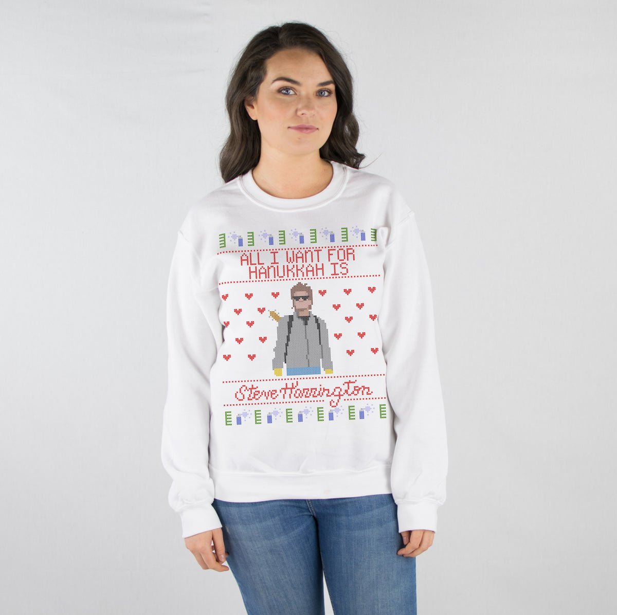 Hanukkah Steve Harrington Ugly Sweatshirt - Femfetti