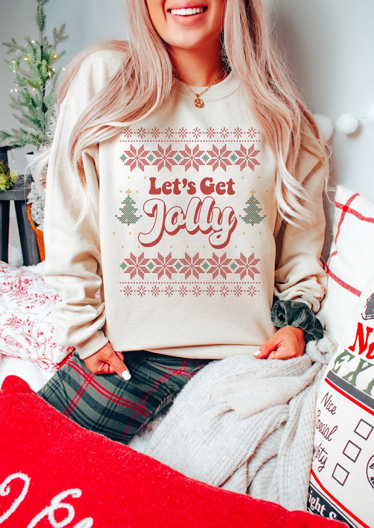 Ugly Sweater Let&#39;s Get Jolly Sweatshirt
