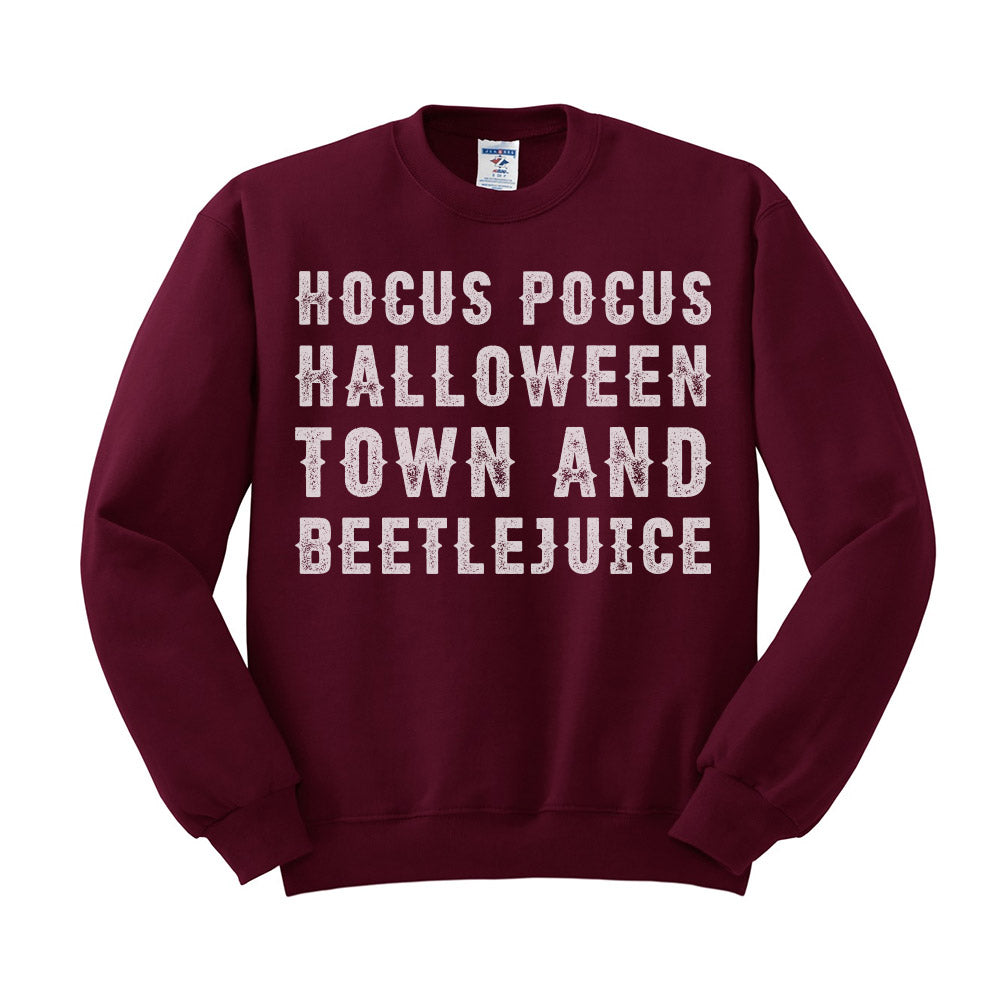 Favorite Halloween Movies Crewneck Sweatshirt - Femfetti