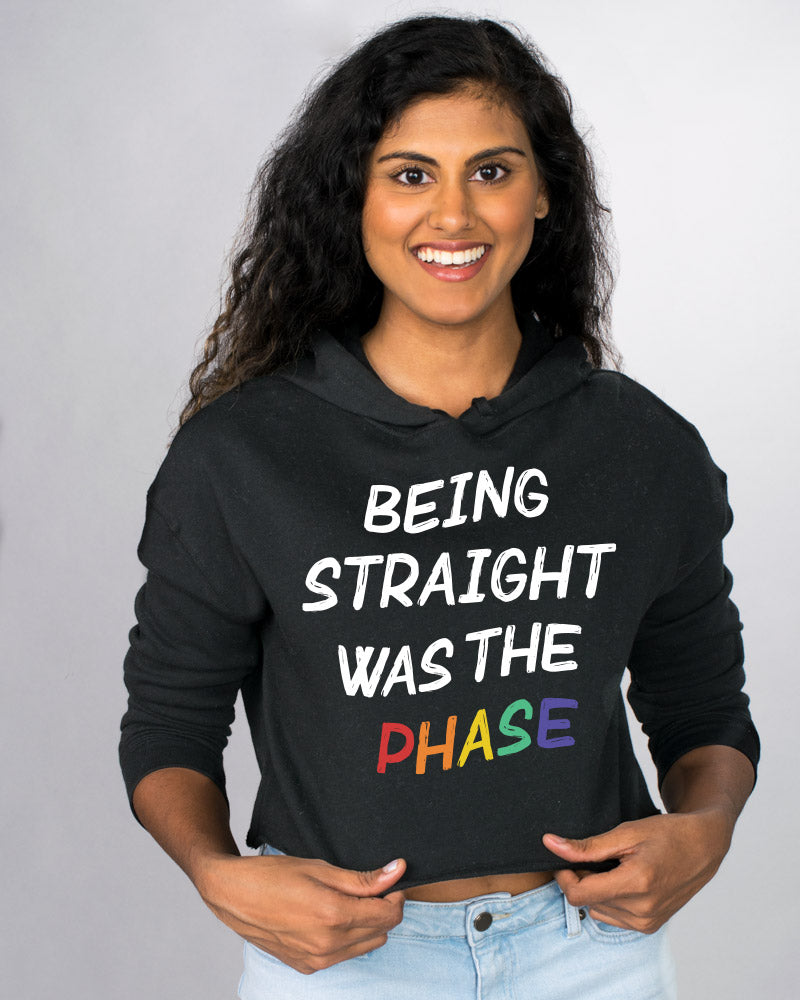 Straight Was The Phase Crop Hoodie