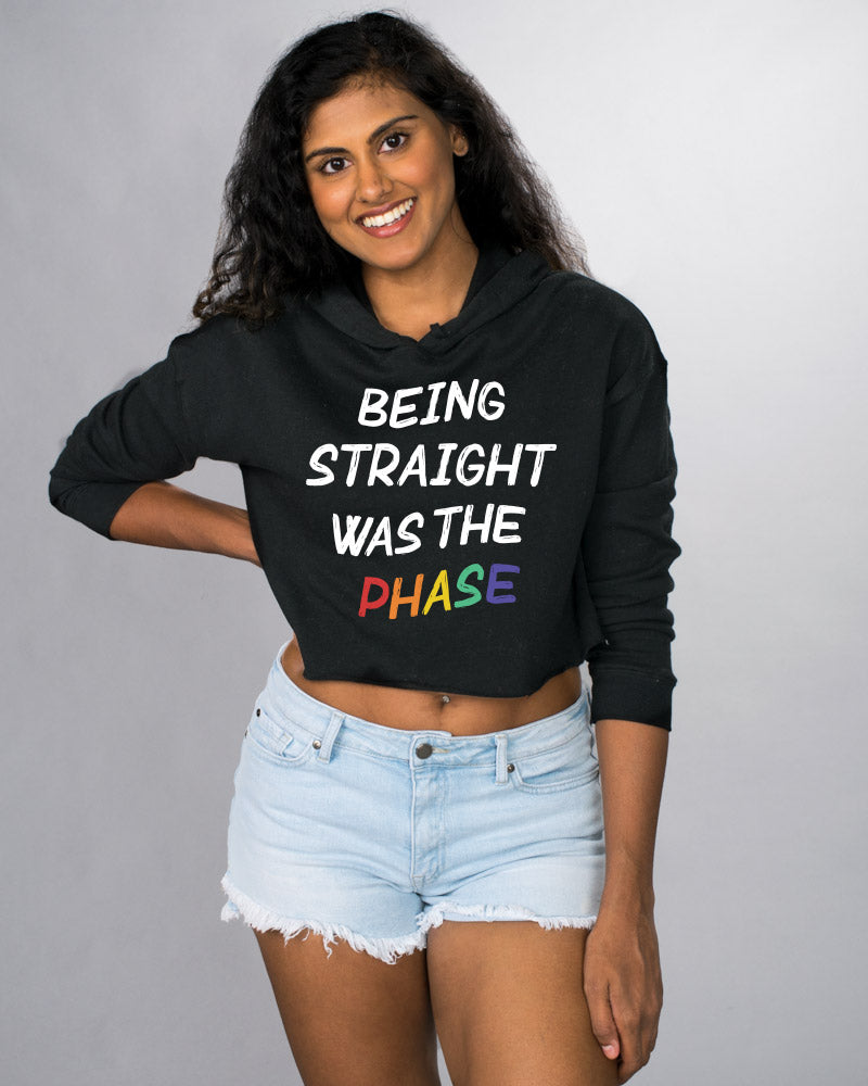 Straight Was The Phase Crop Hoodie
