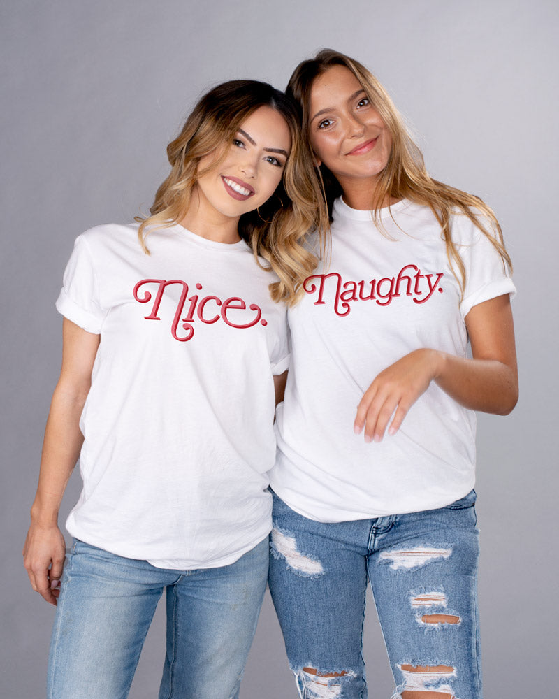 Naughty and Nice Duo Bff Tees