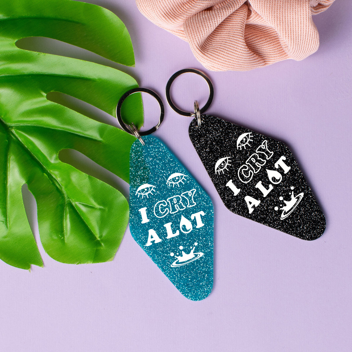 I Cry A Lot Glitter Keychain