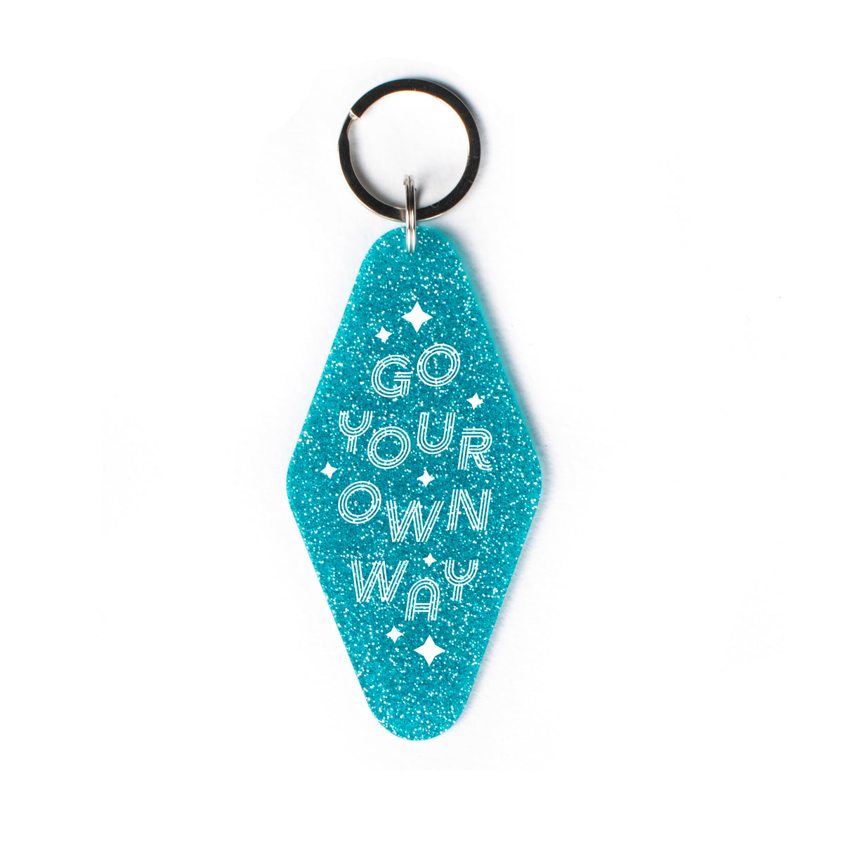 Go Your Own Way Glitter Keychain
