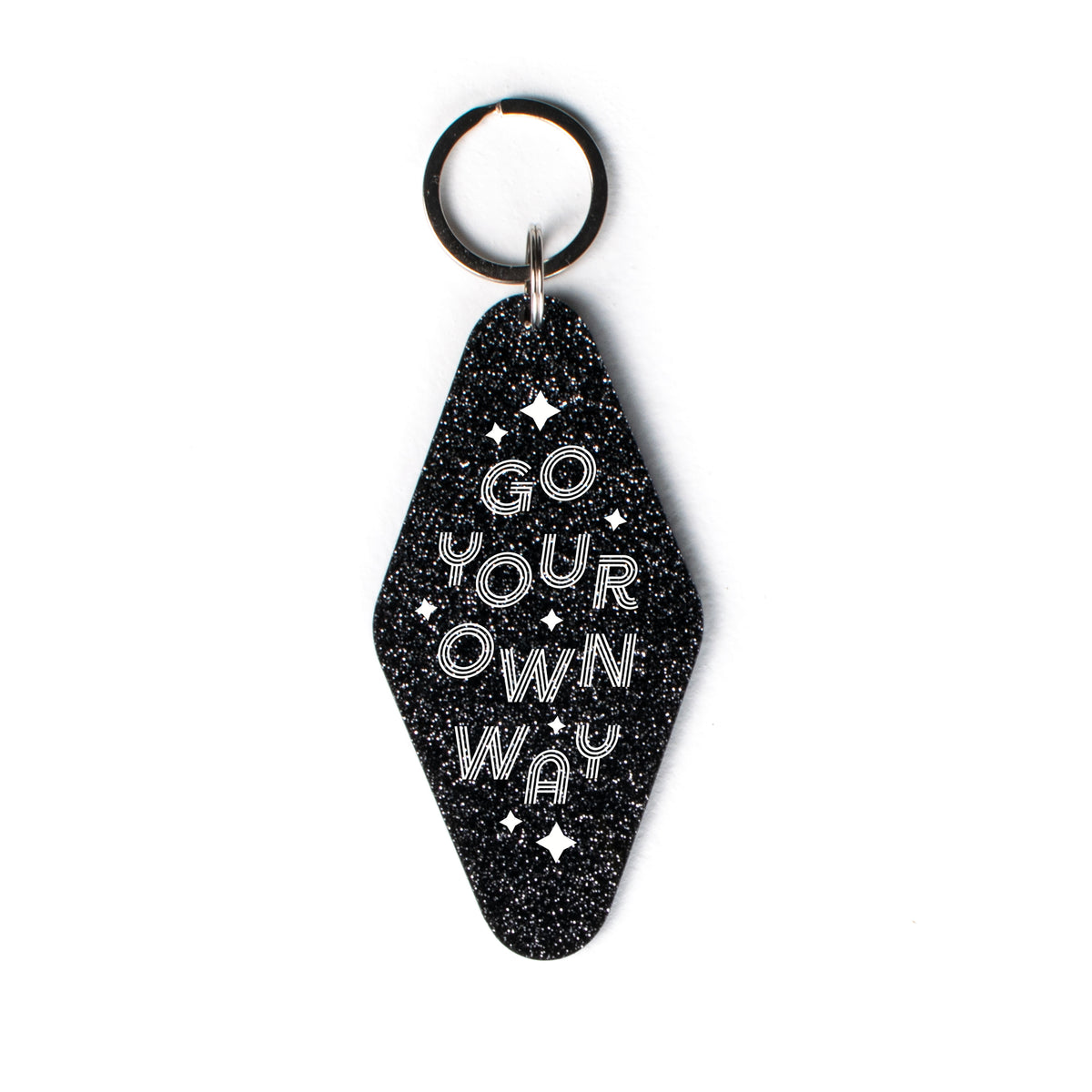 Go Your Own Way Glitter Keychain