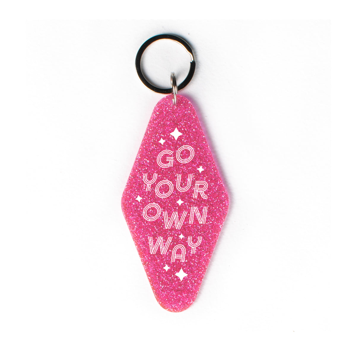 Go Your Own Way Glitter Keychain