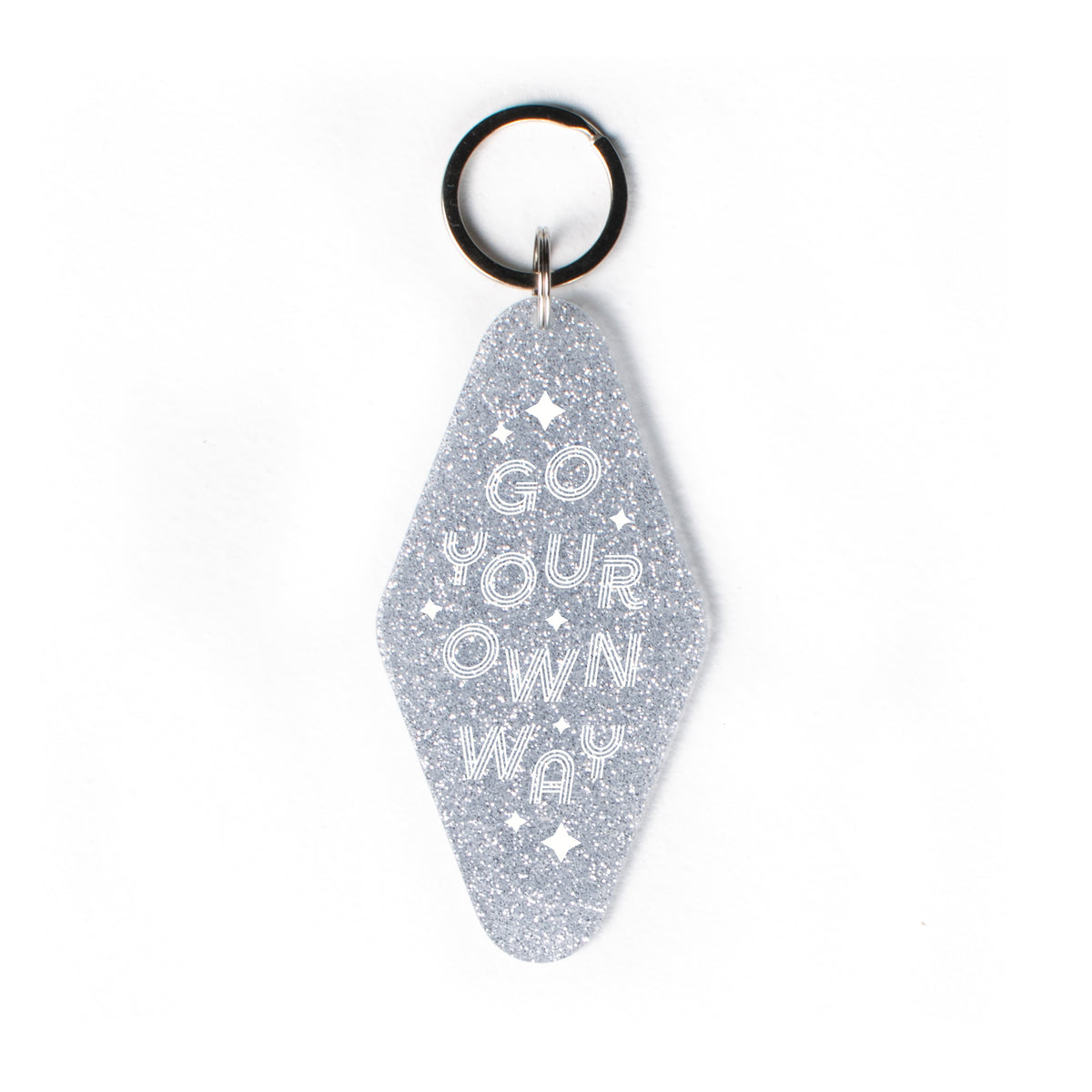 Go Your Own Way Glitter Keychain