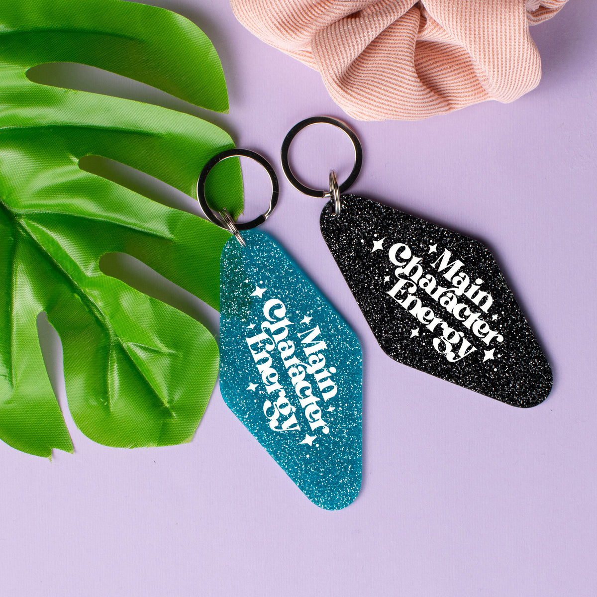 Main Character Energy Glitter Keychain